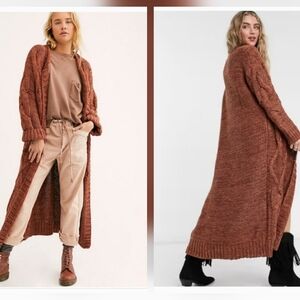 Free People Rust Cardigan Sweater